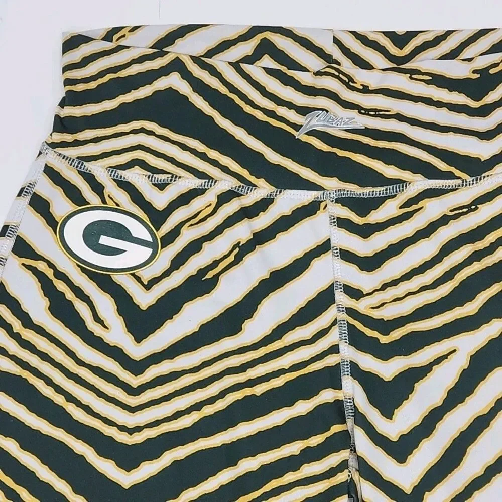 Majestic Leggings Greenbay Packers Leopard Print Zubaz Women Sz XL NFL Football